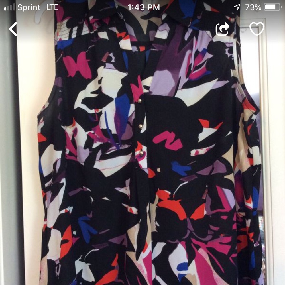 Dana Buchman Multi-color Sleeveless Top -EUC